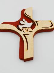 Cruz do Espírito Santo Madeira Bicolor - 16 cm