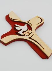 Cruz do Espírito Santo Madeira Bicolor - 16 cm