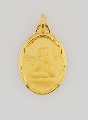 Medalla del Ángel de la Guarda en chapa de oro - 20 mm