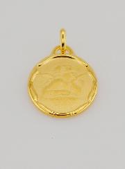 Medalla del Ángel de la Guarda en chapa de oro - 20 mm