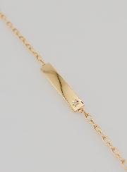 Pulsera Gourmette de Bautizo para Niño Chapado en Oro - 15 cm