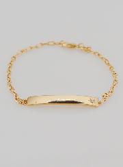 Pulsera Gourmette de Bautizo para Niño Chapado en Oro - 15 cm