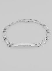 Pulsera Gourmette de bautismo de plata de ley 925 - 18 cm