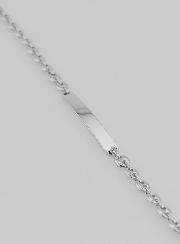 Pulsera Gourmette de bautismo en plata de ley 925 - 18 cm
