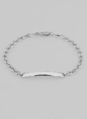 Pulsera Gourmette de bautismo en plata de ley 925 - 18 cm