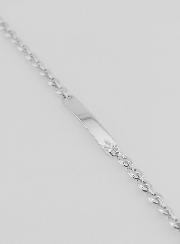Pulseira Identidade em Prata Rodiada - 18cm