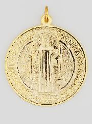 Grande Medalha de São Bento Dourada - 9.7cm