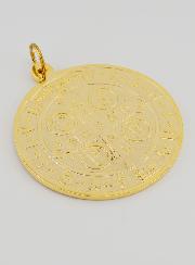 Grande Medalha de São Bento Dourada - 9.7cm