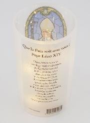 Portavelas LED y Oración - Papa León XIV