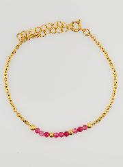 Pulseira Aço Inoxidável & Calcedónia Rosa