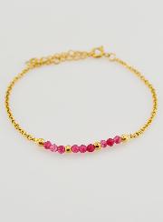 Pulseira Aço Inoxidável & Calcedónia Rosa