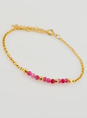 Pulseira Aço Inoxidável & Calcedónia Rosa