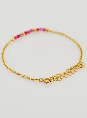 Pulseira Aço Inoxidável & Calcedónia Rosa
