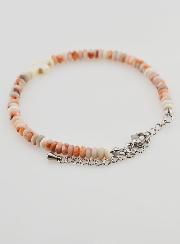 Pulsera con cruz y piedras en granito rosa