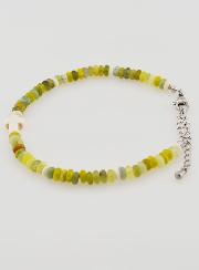 Pulsera con cruz y piedras verdes