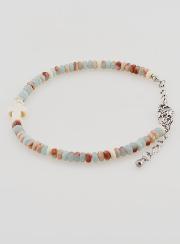 Pulsera de cruz y piedras en tonos pastel