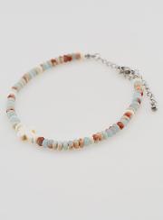 Pulsera de cruz y piedras en tonos pastel