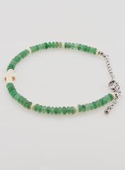 Pulsera con cruz y piedras en cristal verde