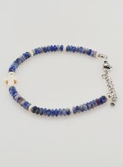 Pulsera con cruz y piedras azules