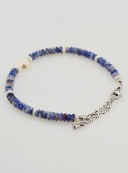 Pulsera con cruz y piedras azules