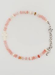 Pulsera con cruz y piedras en cristal