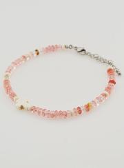 Pulsera con cruz y piedras en cristal