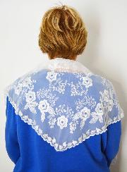 Velo Mantilla Bordado - Blanco