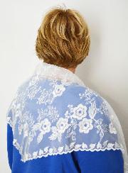 Velo Mantilla Bordado - Blanco