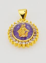 Medalla de la Virgen Milagrosa Morada - 17 mm
