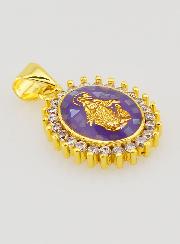 Medalla de la Virgen Milagrosa Morada - 17 mm