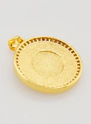 Medalla en cruz y esmalte negro - 22 mm