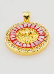 Medalla de Cruz y Esmalte Rojo - 22 mm