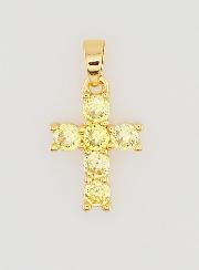 Colgante de Cruz con Circonitas - Ámbar