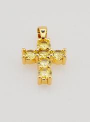 Colgante de Cruz con Circonitas - Ámbar