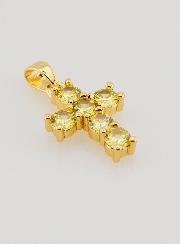 Colgante de Cruz con Circonitas - Ámbar