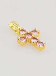 Colgante de Cruz con Circonitas - Rosa