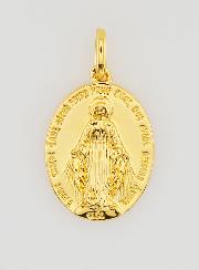 Medalla Milagrosa Acabado Oro 18k - 18mm