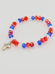 Pulsera con Cruz - Azul, blanco, rojo