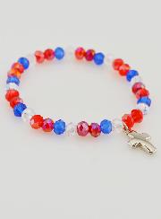 Pulsera con Cruz - Azul, blanco, rojo