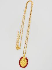 Medalla Milagrosa Cuentas Facetadas + Cadena - Rojo