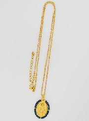 Medalla Milagrosa Cuentas Facetadas + Cadena - Negro