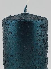 Vela decorativa con purpurina - Azul verdoso