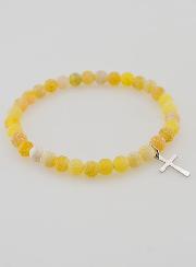 Pulseira Religiosa Cruz & Ágata - Amarelo
