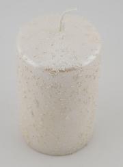 Vela Decorativa com Brilhantes - Branco Pérola