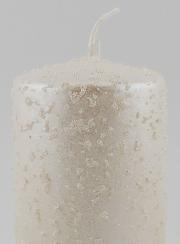 Vela Decorativa com Brilhantes - Branco Pérola