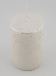 Vela de Natal com Brilhantes - Branco Pérola