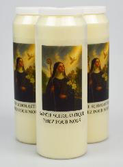 3 velas de novena a Santa Escolástica