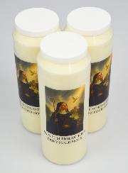 3 velas de novena a Santa Escolástica
