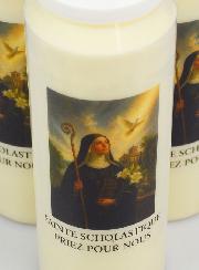 3 velas de novena a Santa Escolástica