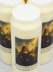 6 velas de novena a Santa Escolástica